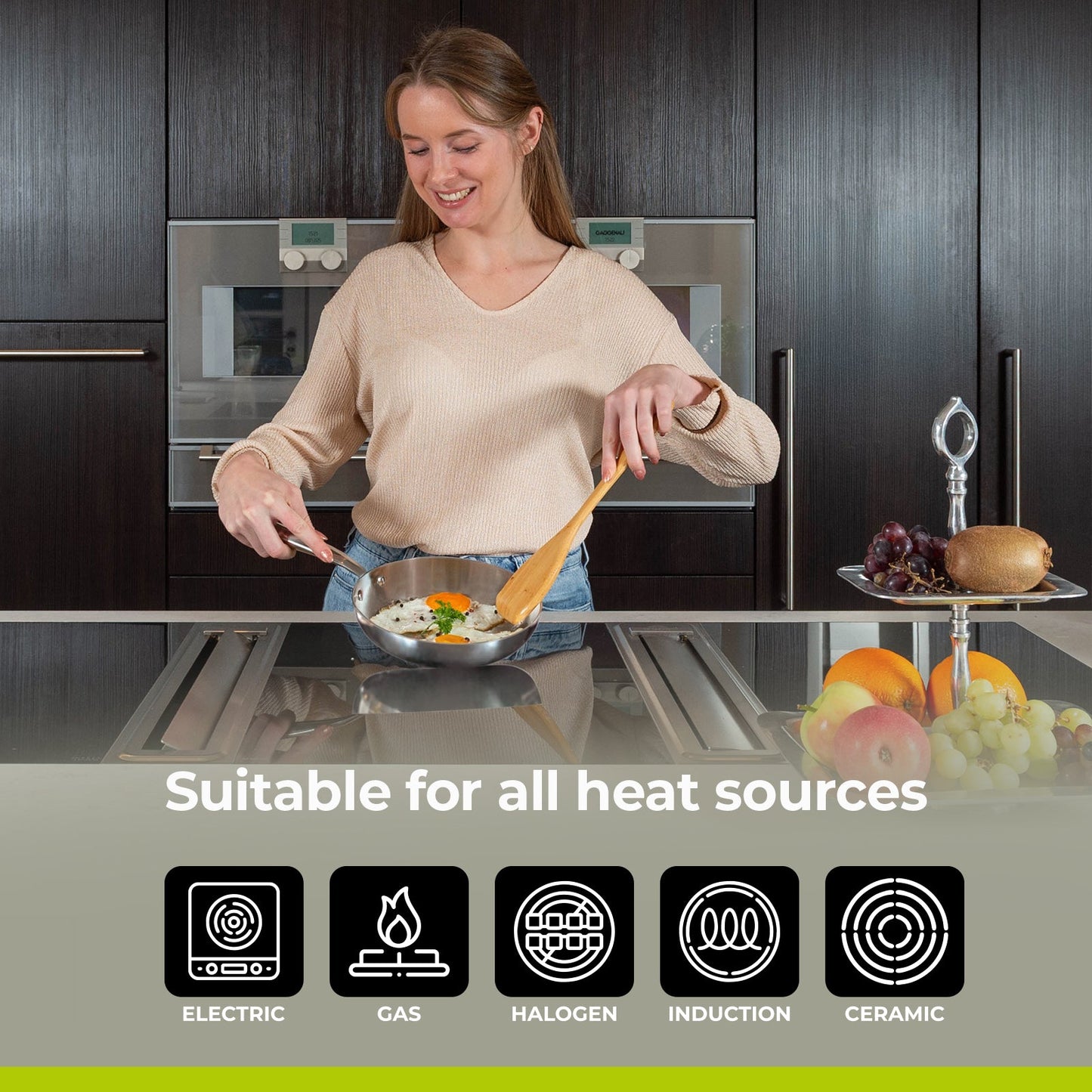 BE | LIVING - Essential Series - 12 pcs Cookware Set - Triply Stainless Steel