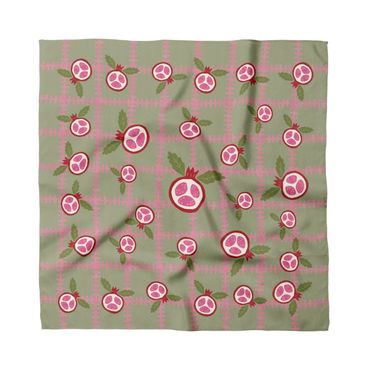 Pomegranate Cotton Silk Bandana