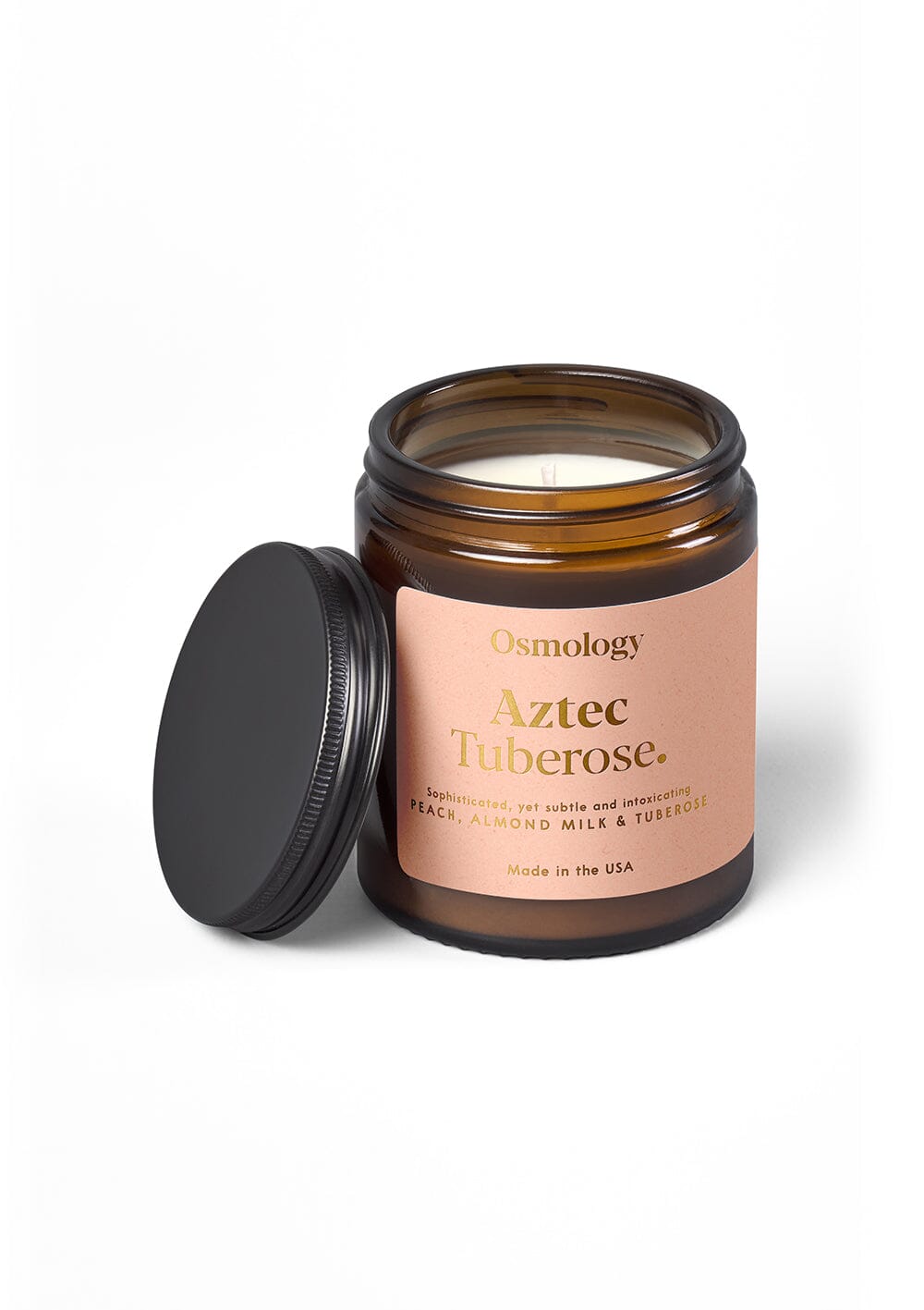 Aztec Tuberose Scented Jar Candle - Peach Almond Milk and Tuberose