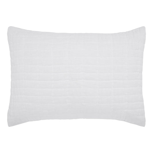 Logan Grid European Linen Quilt Sham