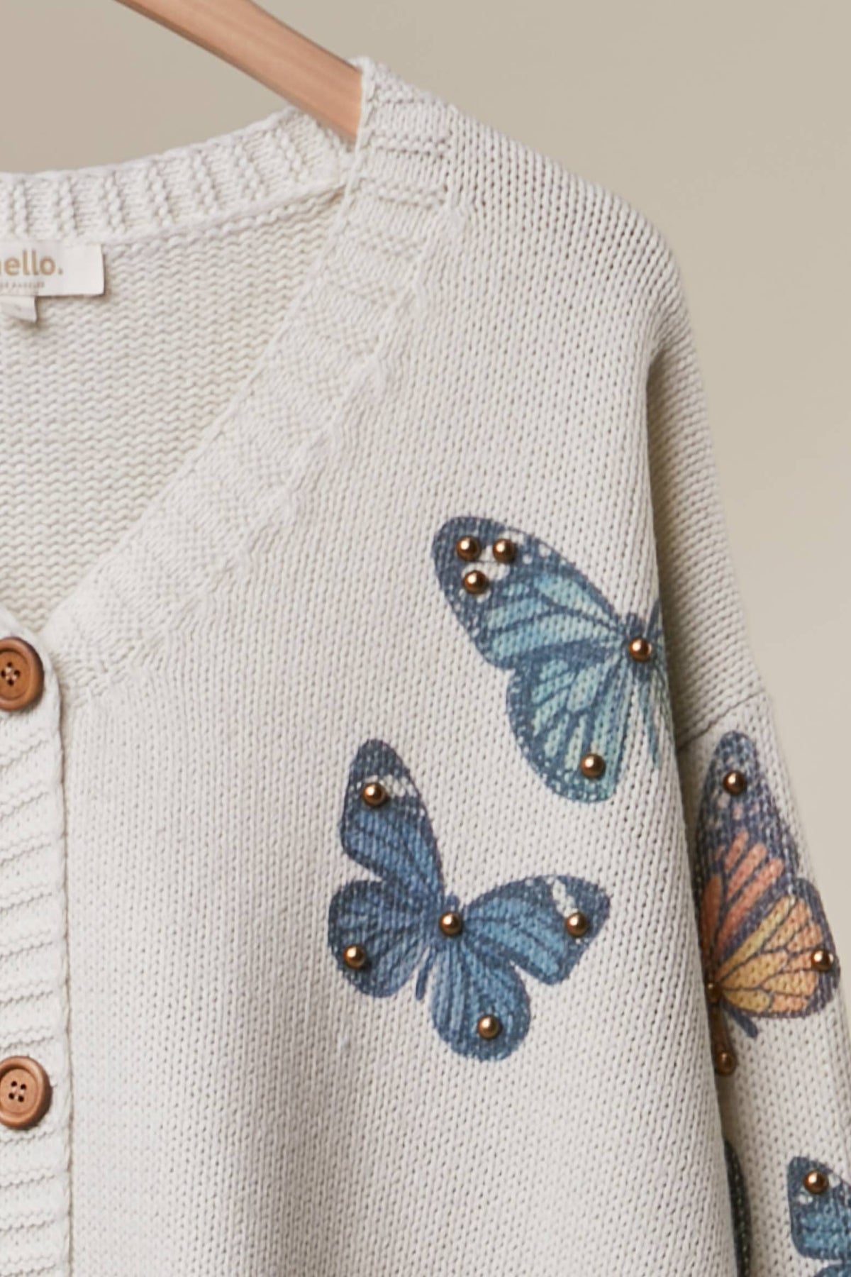 Ivory Butterfly Garden Knit Cardigan