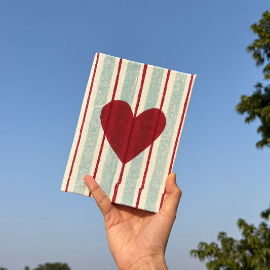 Handcrafted Sustainable A5 Diary Journal Notebook l Handmade Paper l Heart Pop