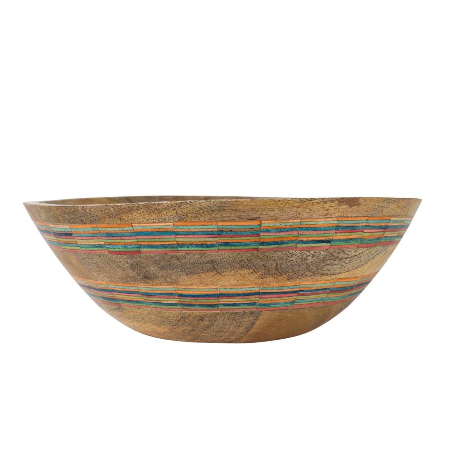 Striped Mango Wood Salad Bowl