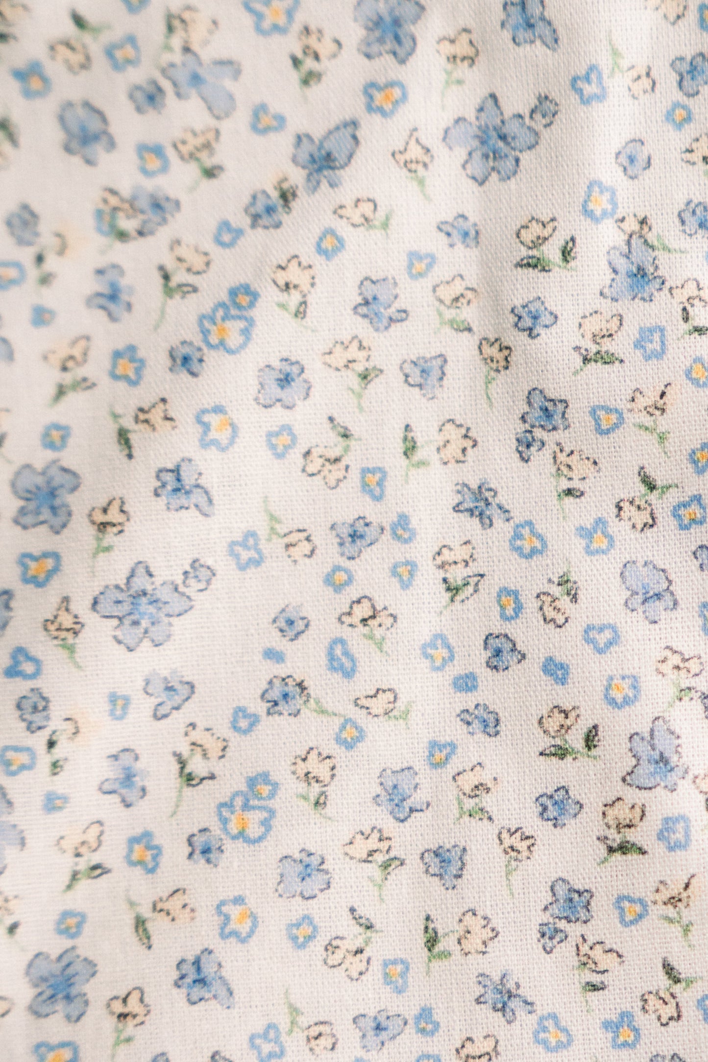 Vintage-Inspired Floral Pouch- Bluebell Breeze
