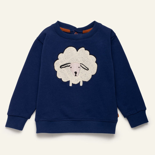 Embroidered Cozy Sheep Baby Sweatshirt