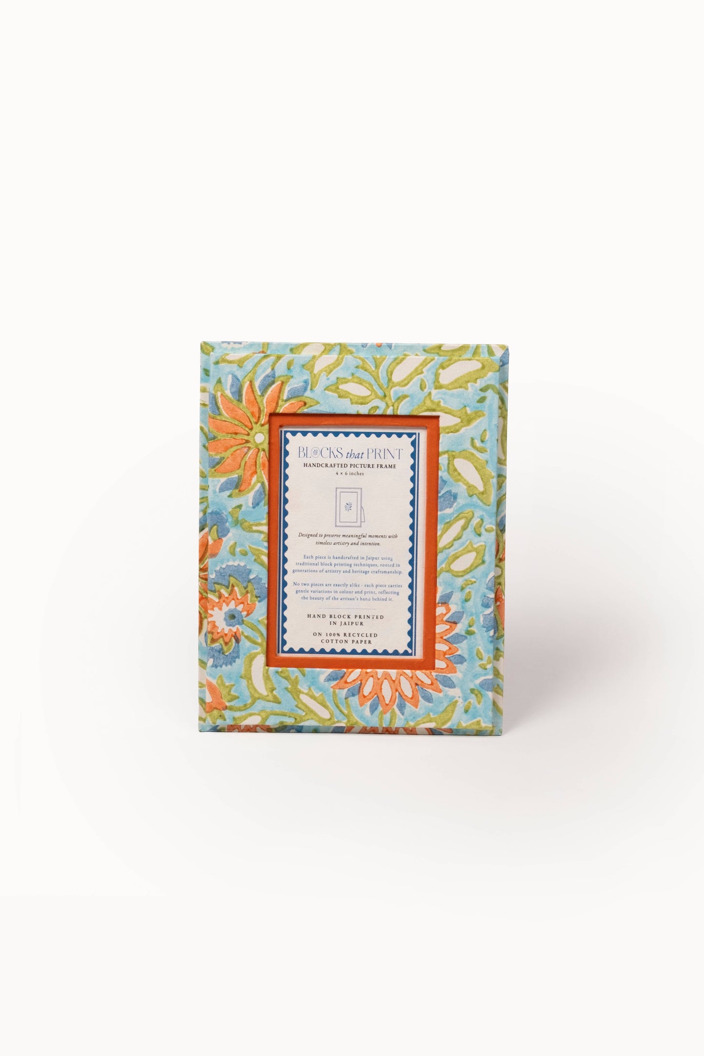 Medium Block Print Photo Frame (4 x 6)  - Vintage Marigold