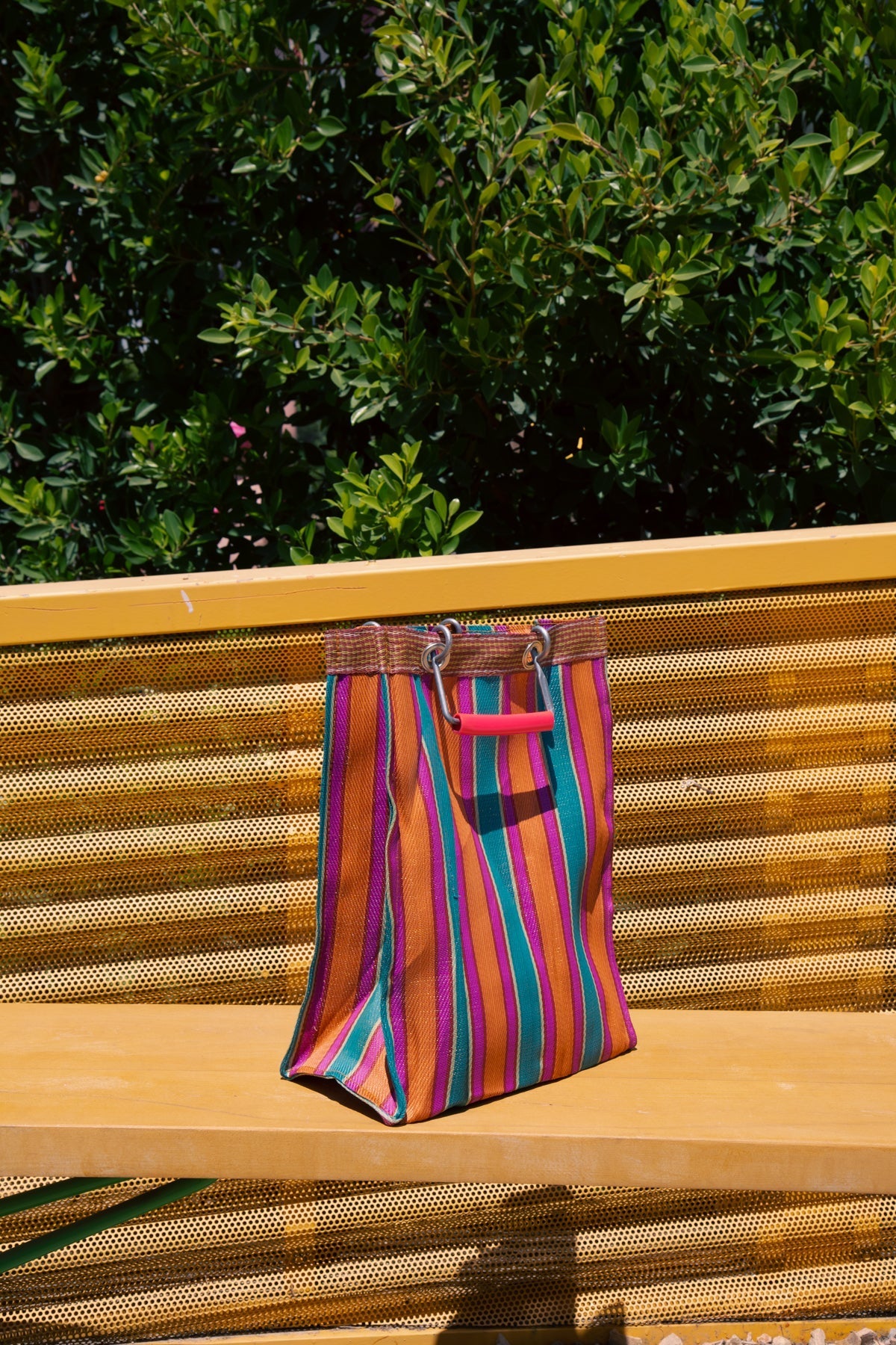 RECYCLED PLASTIC STRIPE BAG - Rectangle D15