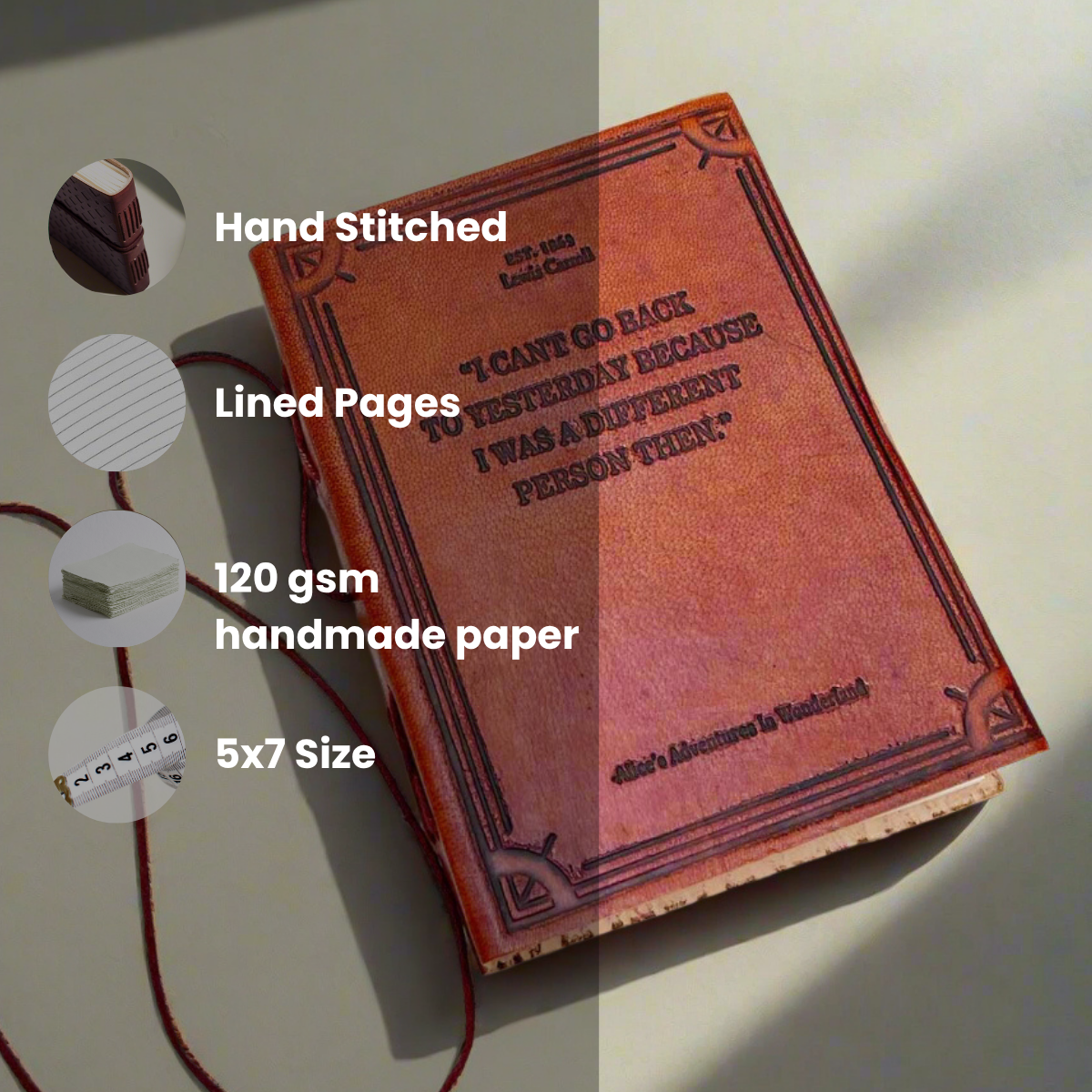 Alice In Wonderland Leather Journal