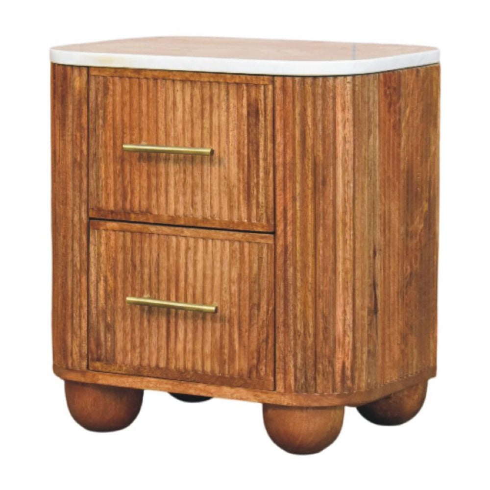 Artisan Furniture Solid Wood Aurora Marble Bedside
