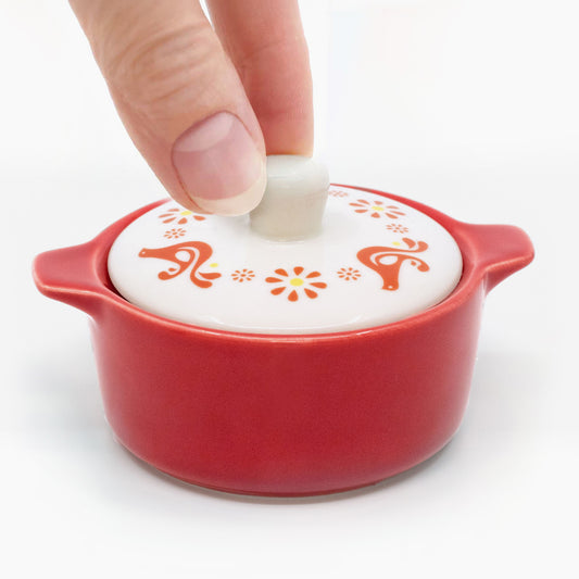 Pyrex-Inspired Friendship Casserole Ceramic Trinket Box