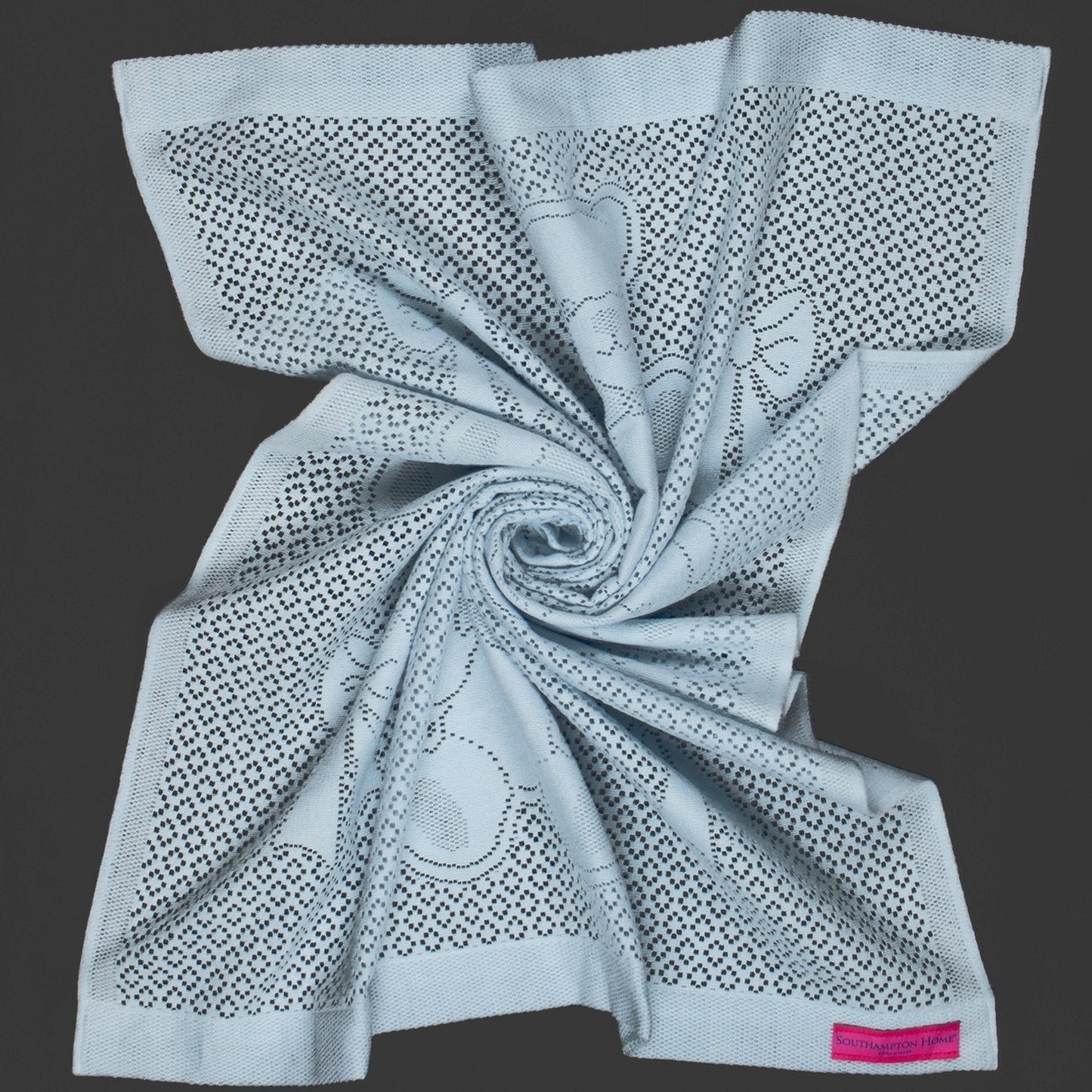 Southampton Home Lace Weave Bunny Baby Blanket ~ Blue ~