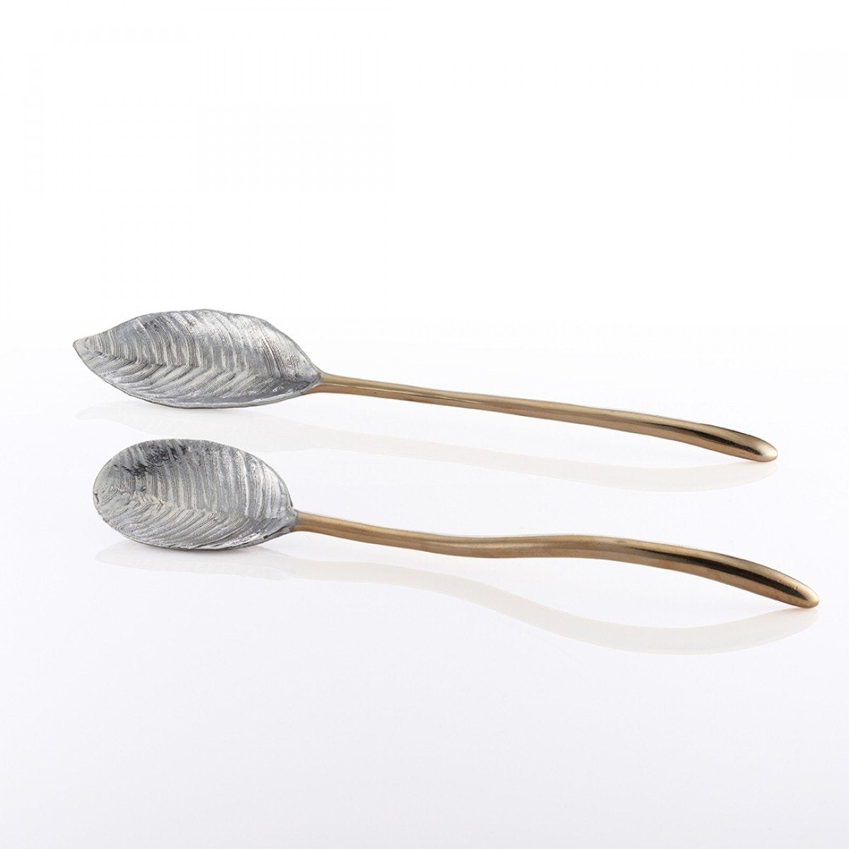 Feather Long Serving Set Polished/Gold