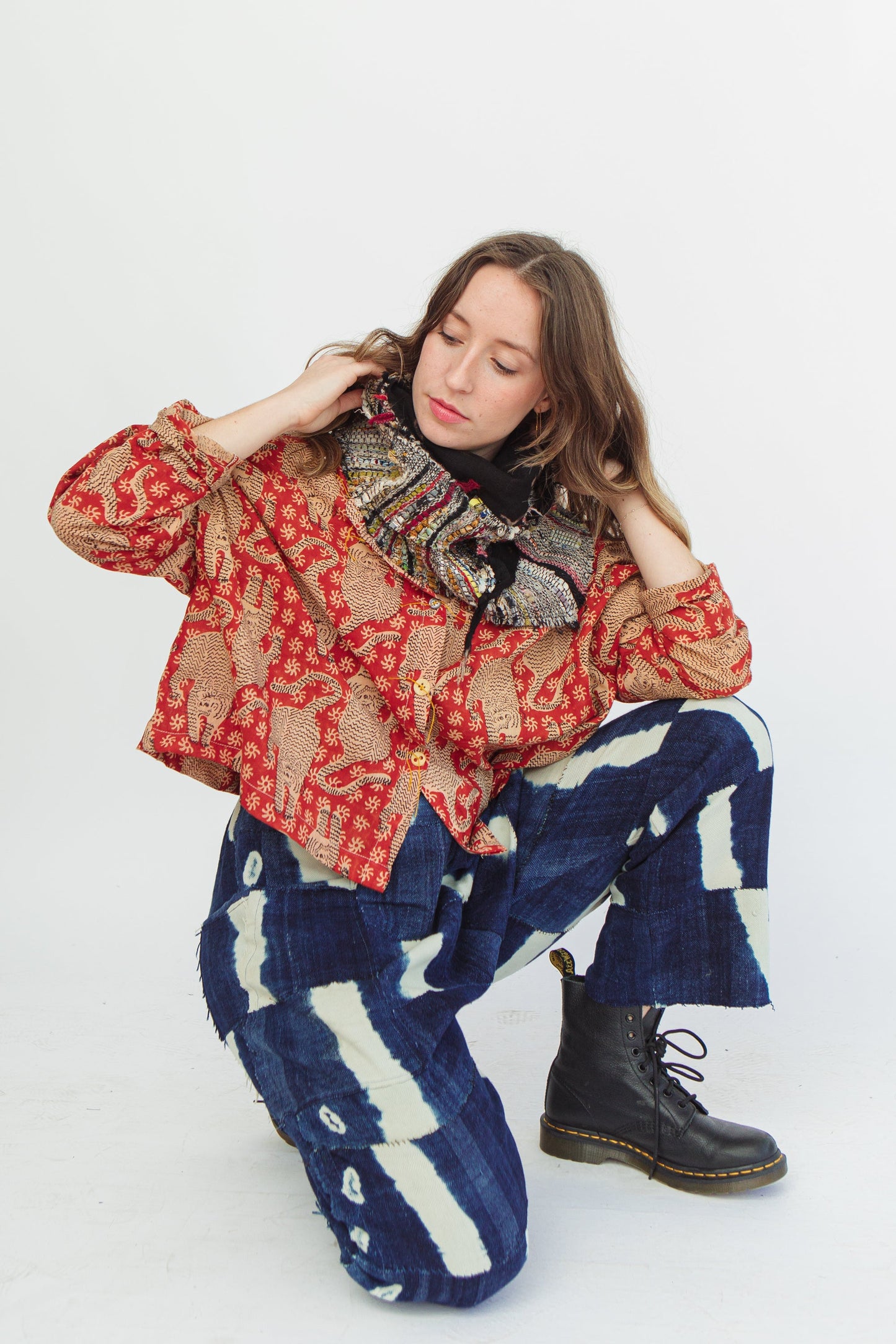 Studio-Woven Zero-Waste Triangle Scarf