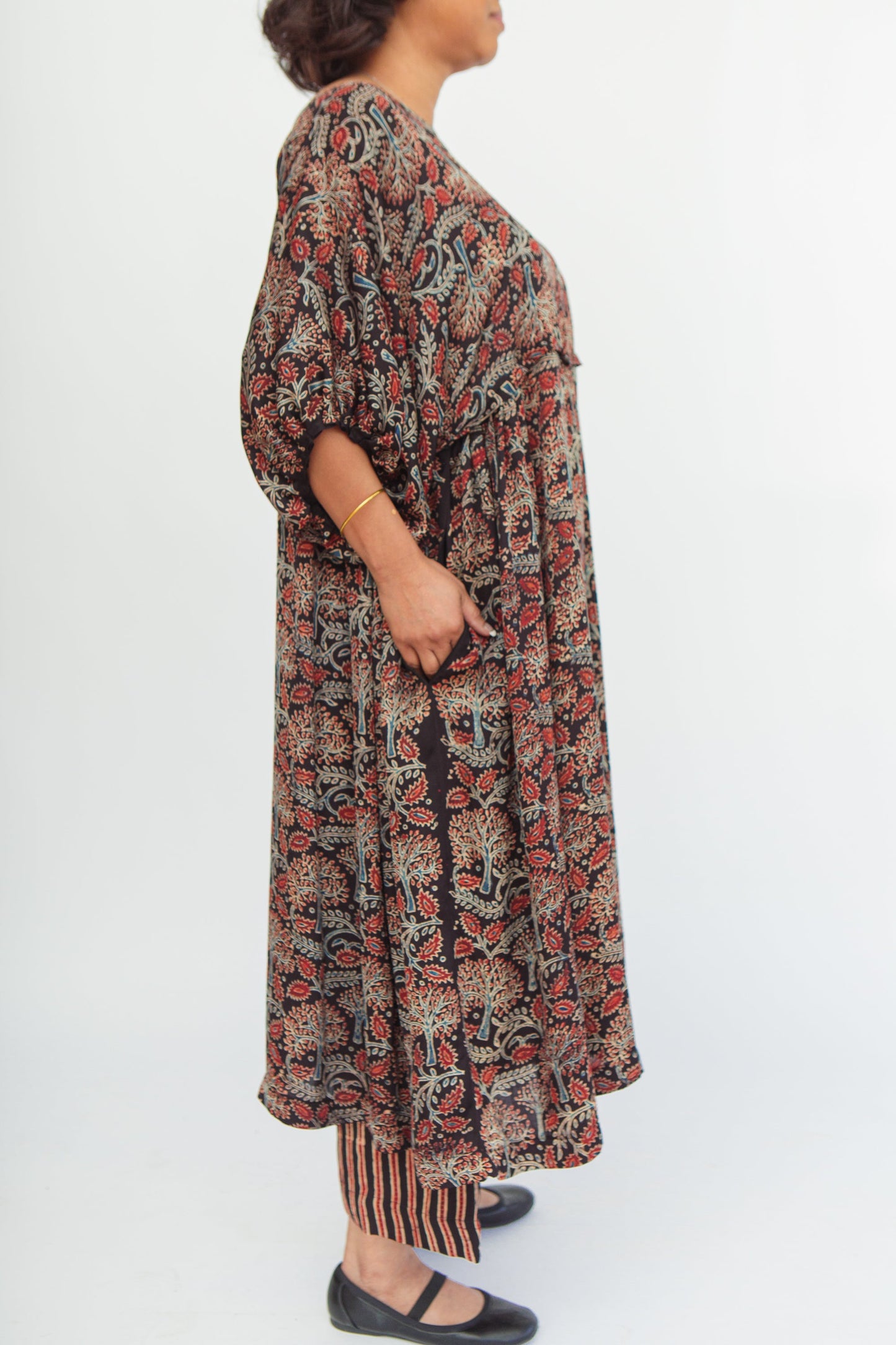 Ajrakh Block-Print Modal & Silk Crinkle Dress