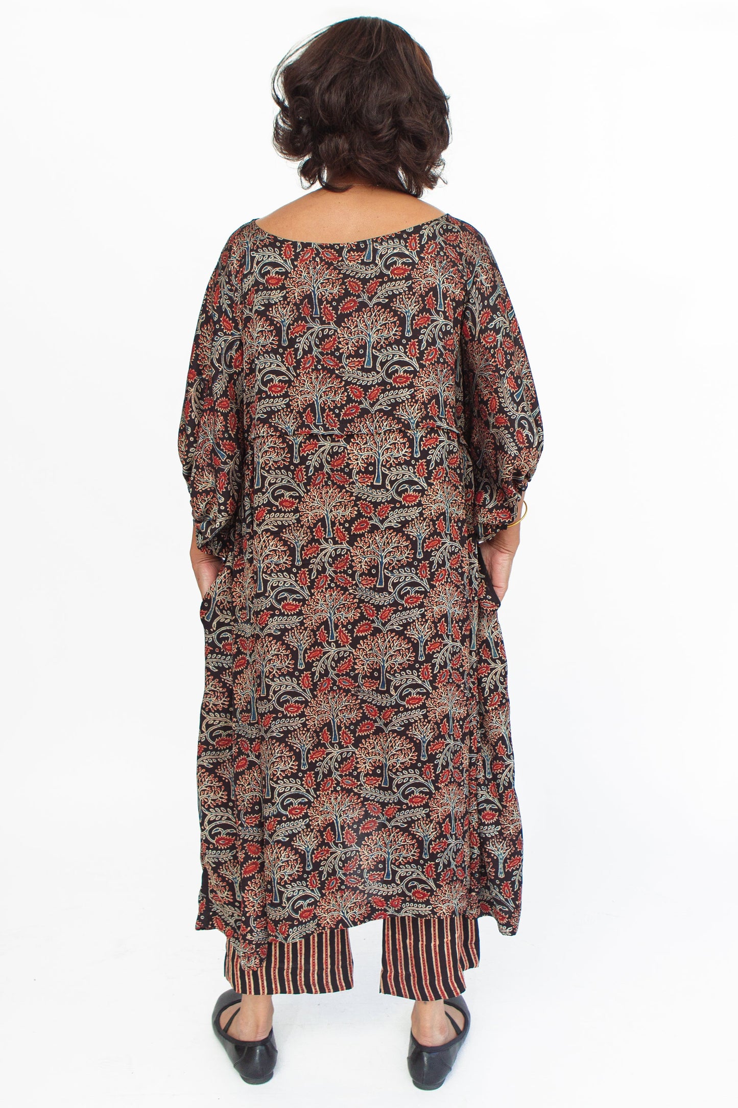 Ajrakh Block-Print Modal & Silk Crinkle Dress