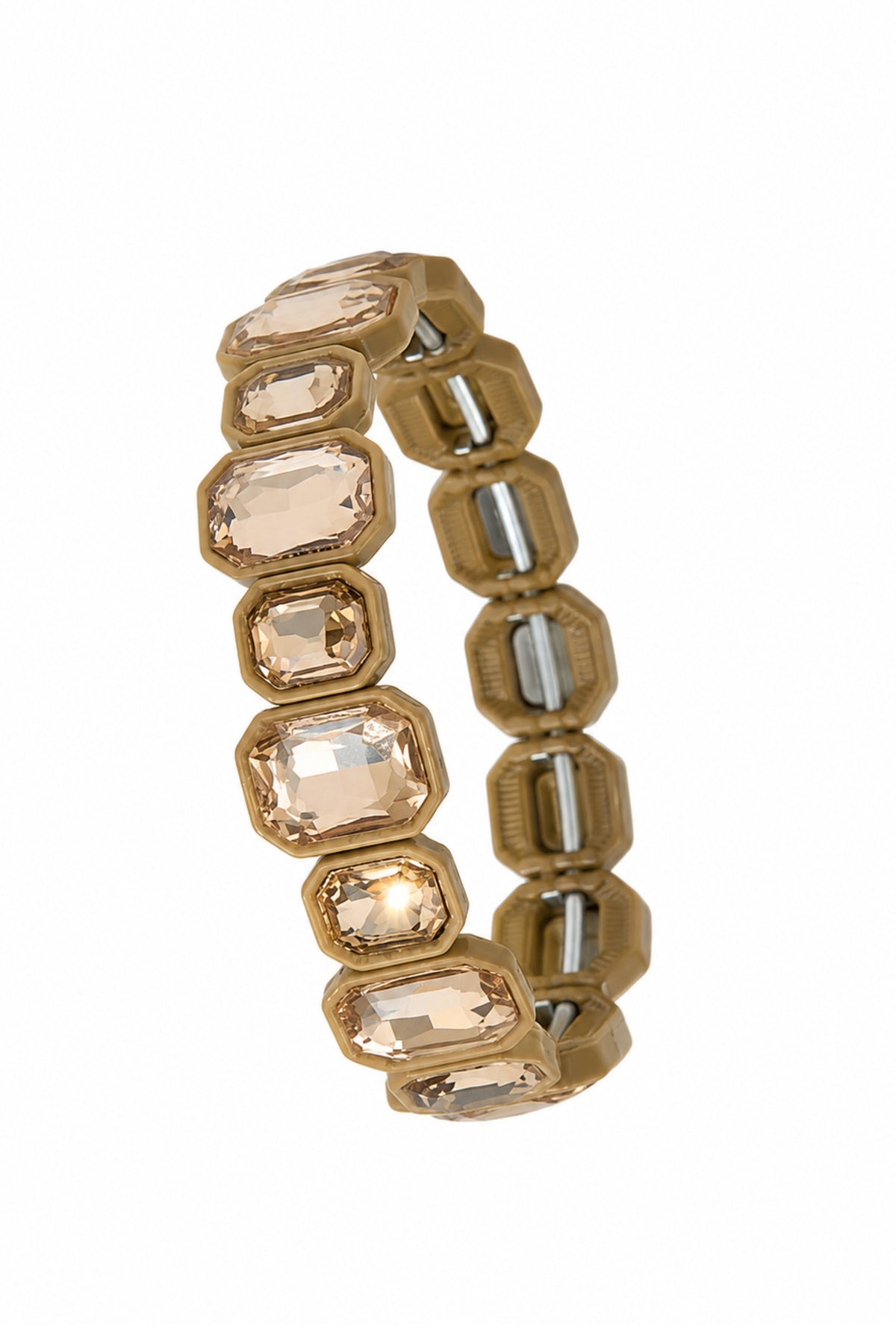 Emerald Cut Crystal Stretch Bracelet