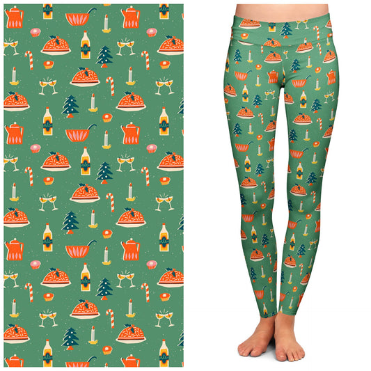 "Festive Feast" Buttery Soft Leggings by Lipstick & Chrome