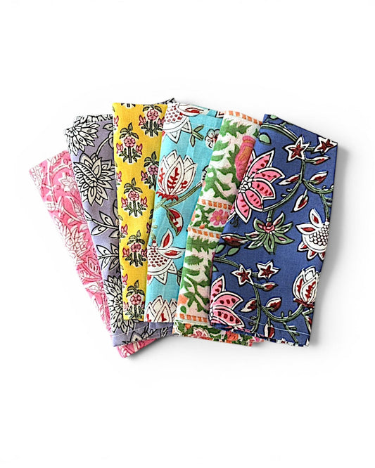 S/6 Block Print Cotton Napkins