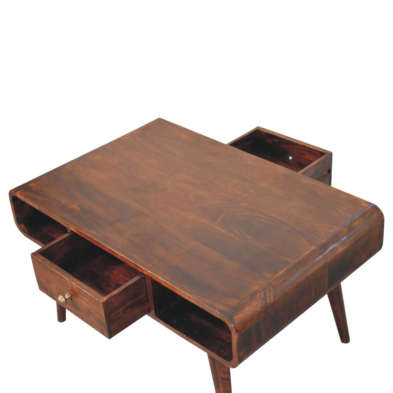 Solid Wood Curved California Walnut Coffee Table