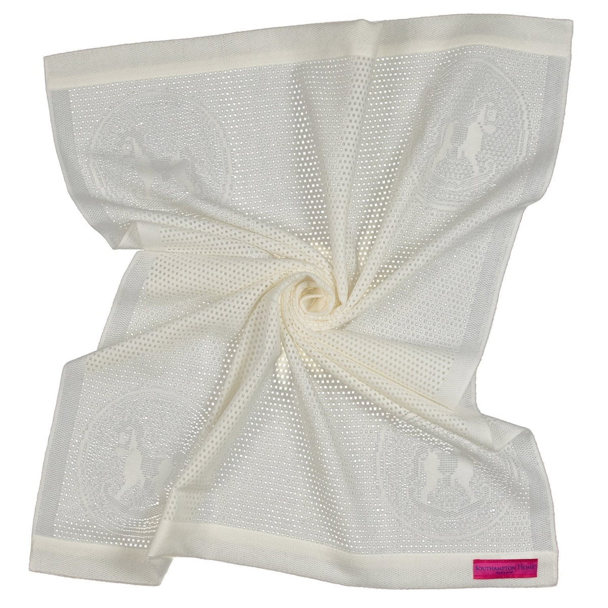 Southampton Home Lace Weave Rocking Horse Baby Blanket - Ivory