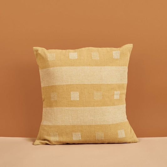 Chokor Nira Ochre Organic Cotton Handloom Pillow