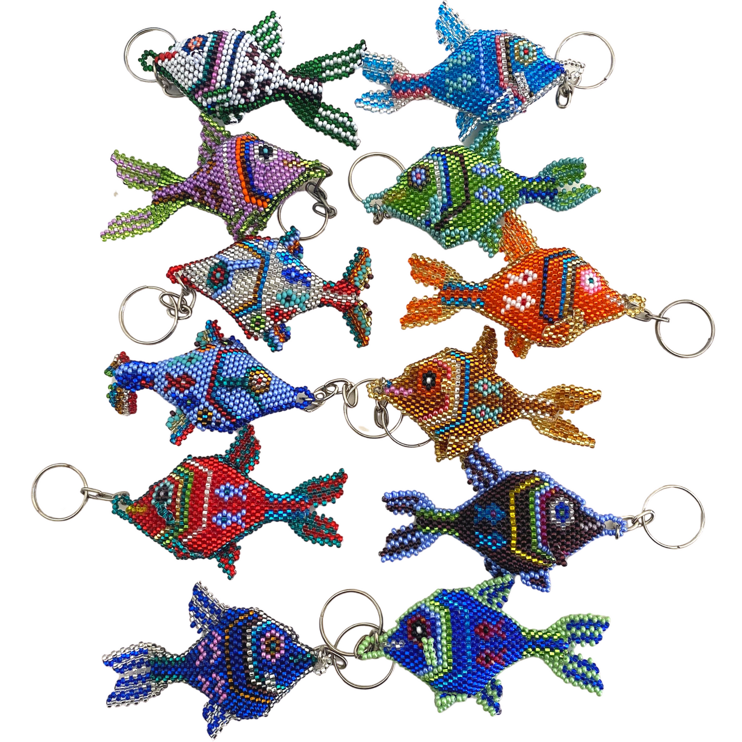 Fish Seed Bead Keychain - Mexico