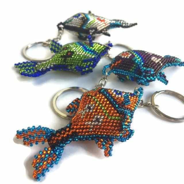 Fish Seed Bead Keychain - Mexico