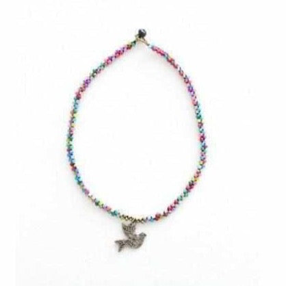 Flourish Bird Dove Beaded Necklace - Thailand
