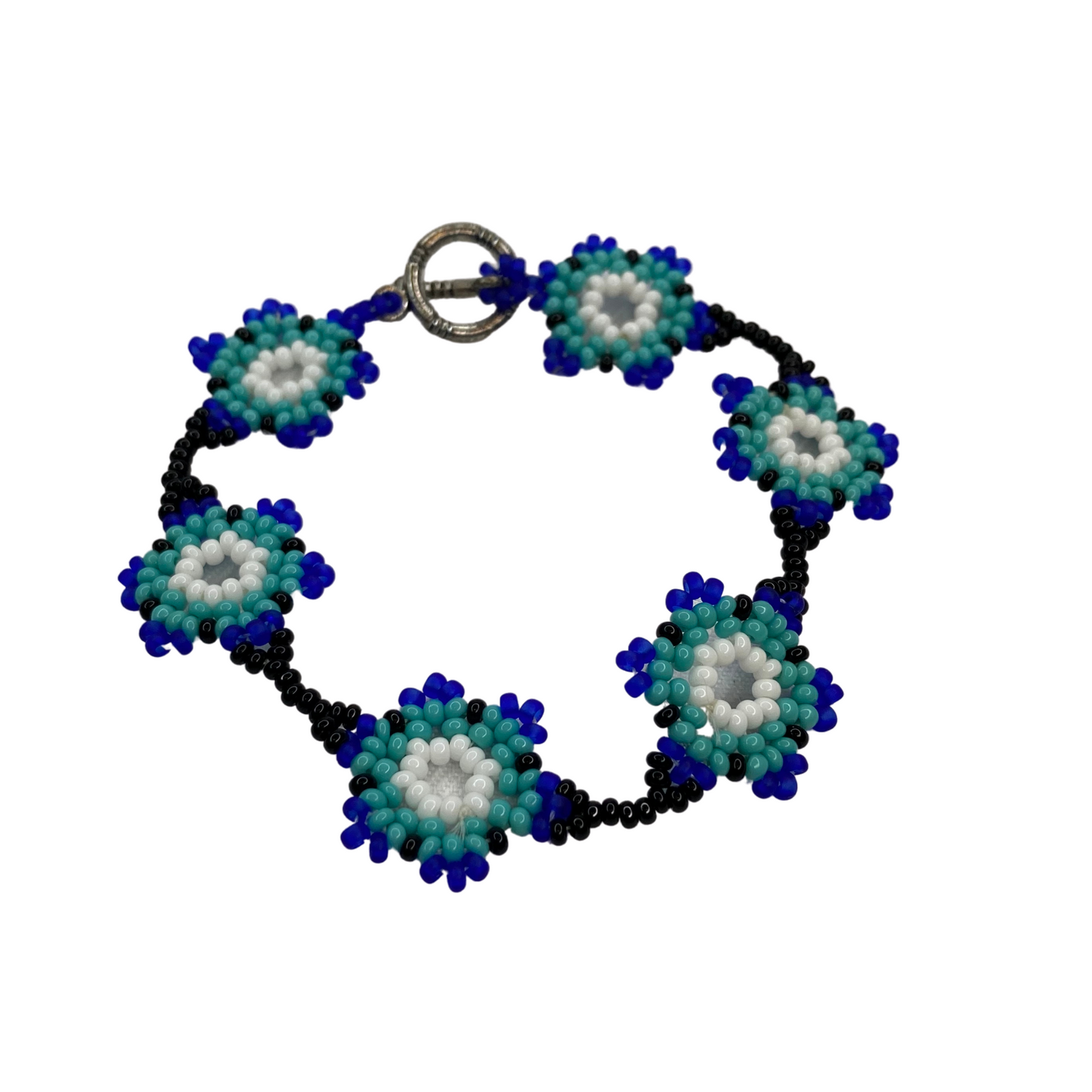 Flower Beaded Bracelet with Clasp - Guatemala