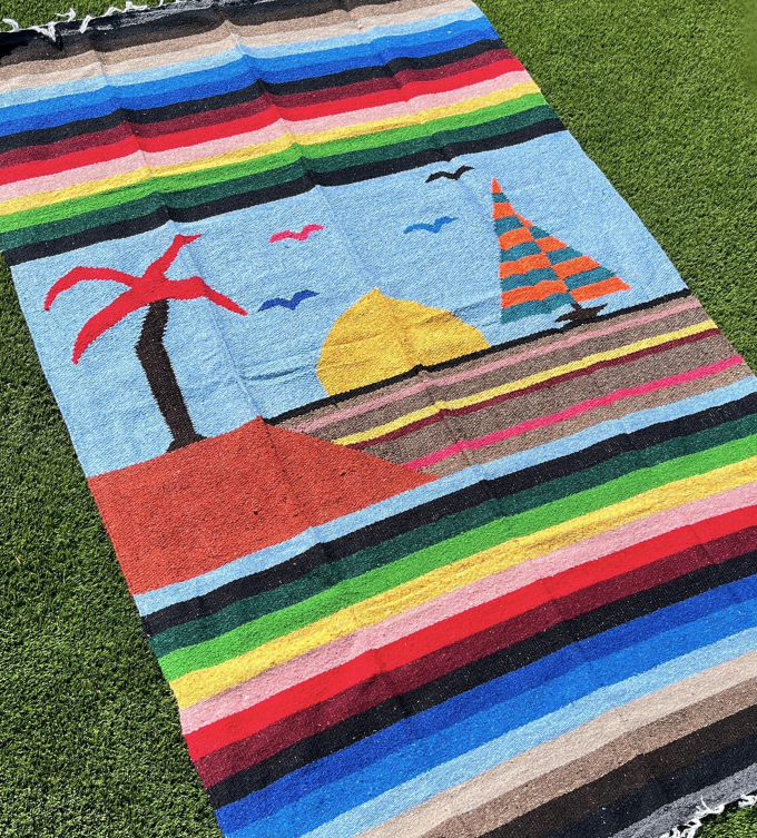 Coronado Sailboat Mexican Blanket