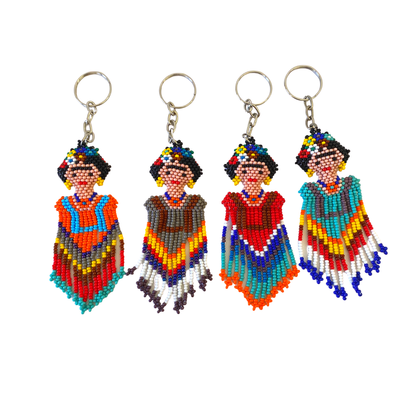 Frida Kahlo Seed Bead Keychain - Guatemala