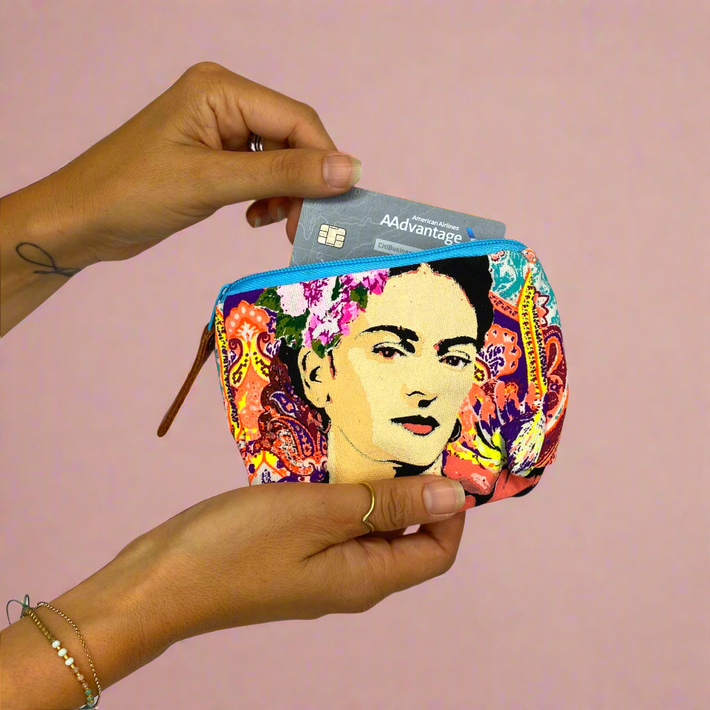 Frida Kahlo Printed Boho Mexican Style Coin Purse - Thailand
