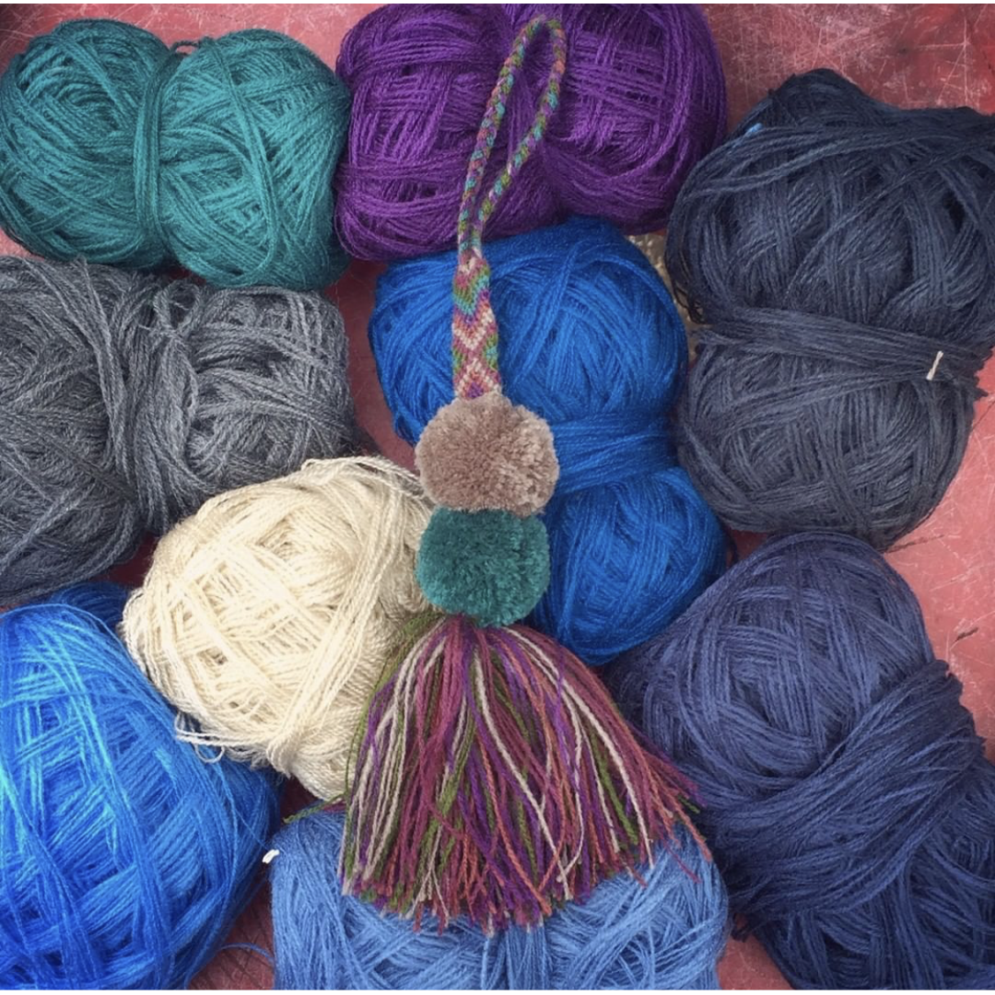 Earth Tone Friendship Tassel Zipper Pull with Pom Poms | Handmade in Mexico