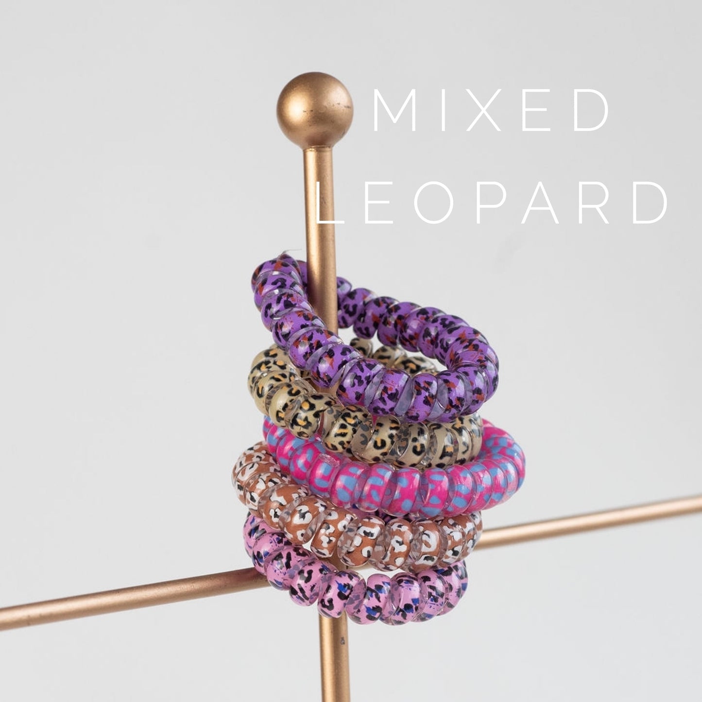 Large Lauren Lane Hair Coil Set in Mixed Leopard