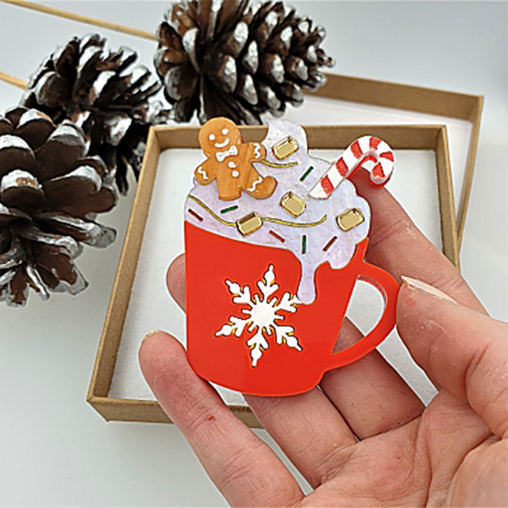 Gingerbread Latte Brooch by Cherryloco