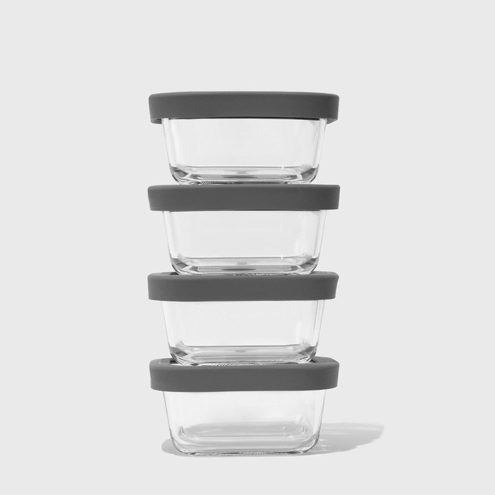 Square Glass Food Storage Containers (Set of 4) - Osadia Concept Store