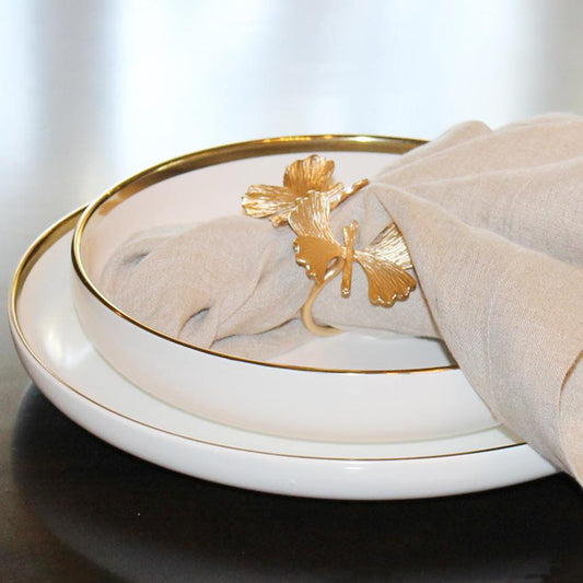 Gold Garden Napkin Ring - Set of 4