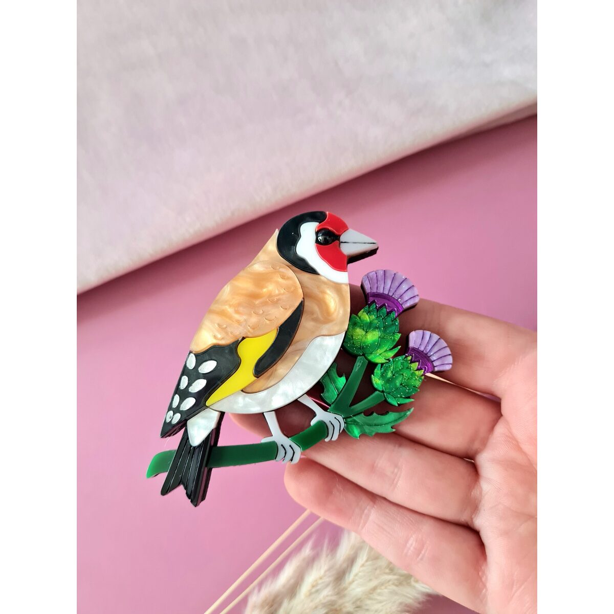 Goldfinch Brooch by Cherryloco