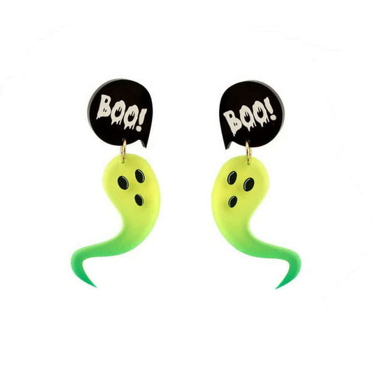 Green Ghost Earrings by Laliblue