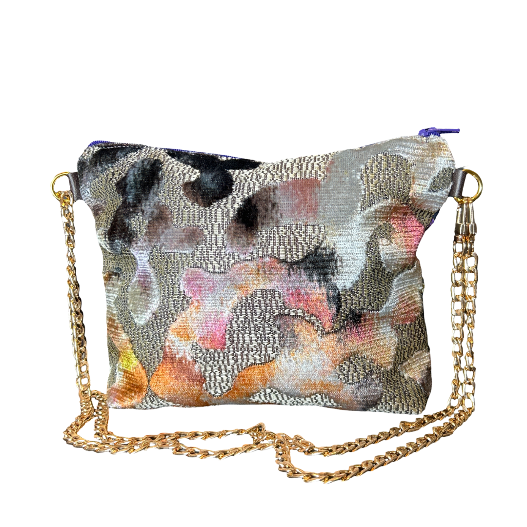 Farfalle Blue Vintage Scarf Crossbody Bag