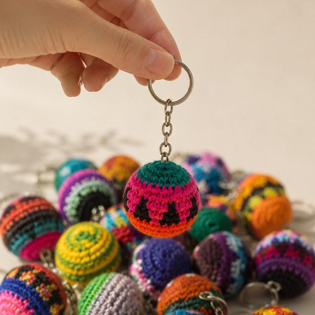 Mini Hacky Sack Handmade Footbag Knit Crochet Keychain – Guatemala
