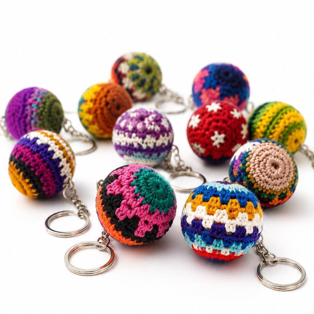 Mini Hacky Sack Handmade Footbag Knit Crochet Keychain – Guatemala