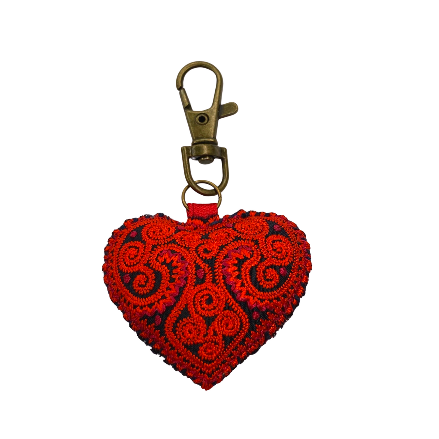 Heart Hmong Embroidered Zipper Pull | Keychain - Thailand