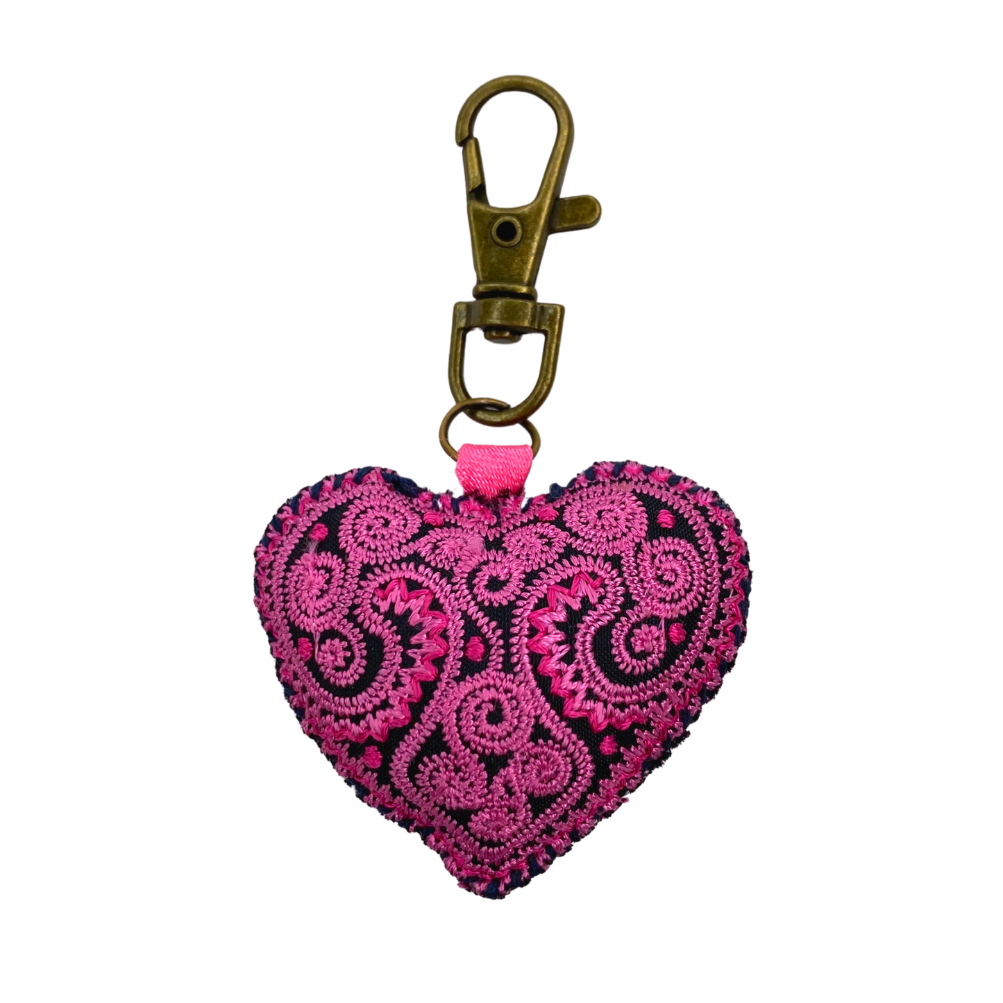 Heart Hmong Embroidered Zipper Pull | Keychain - Thailand