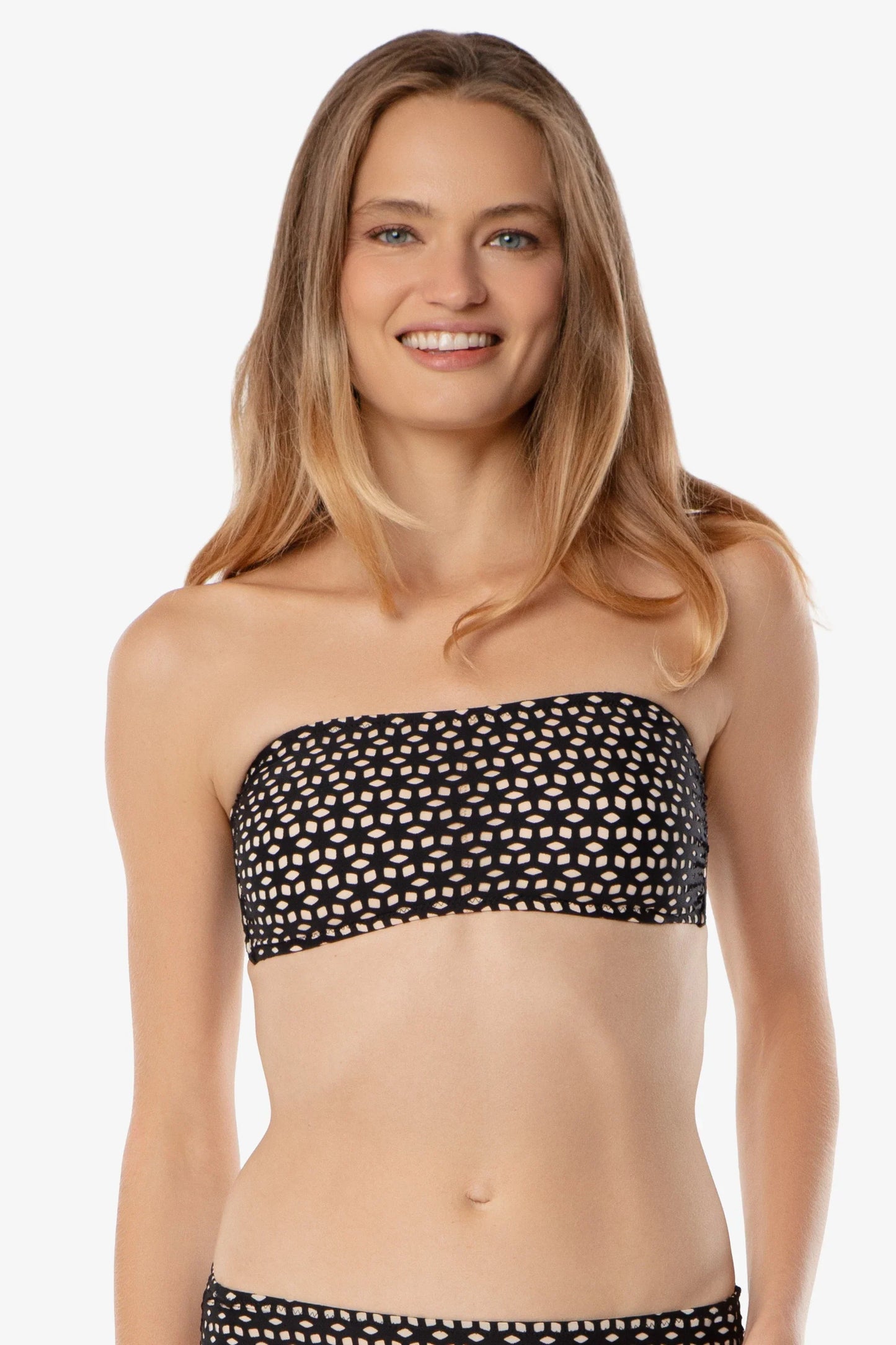 Hook Back Bandeau Top  |  Black Laser Cut