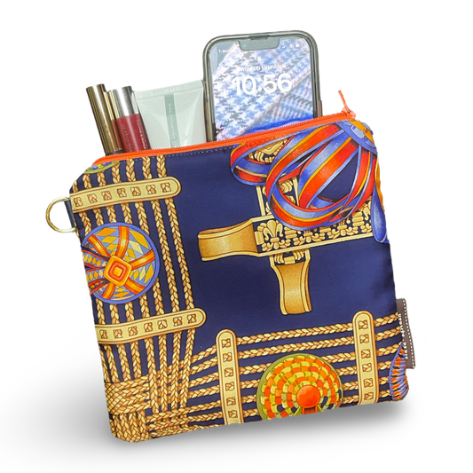 Rubans du Cheval Navy Blue Vintage Scarf All-Around Bag