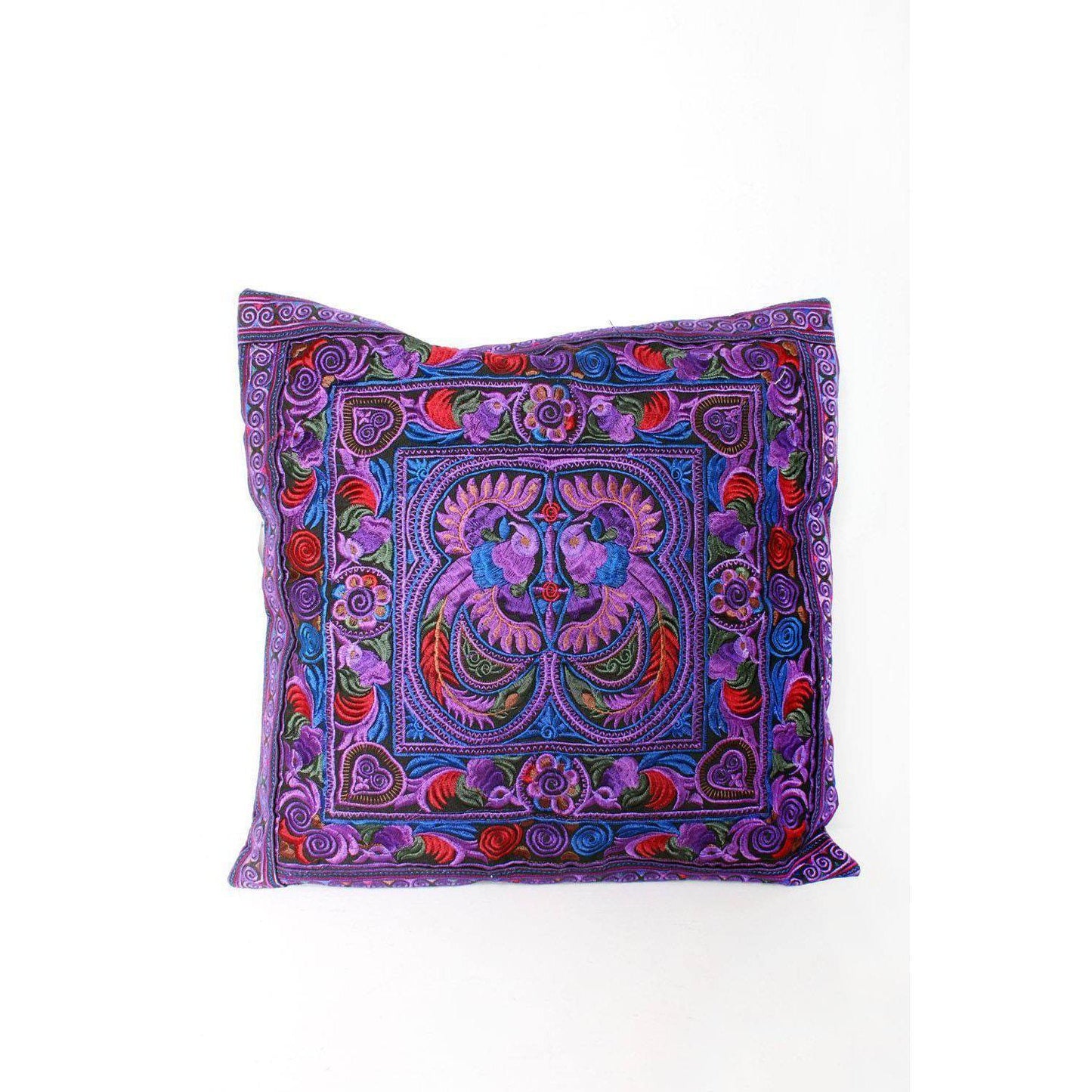 Hmong Bird Embroidered Pillow Cover - Thailand