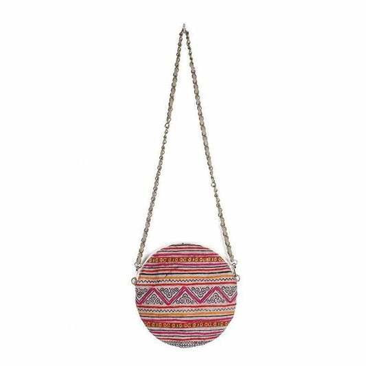 Hmong Circle Vintage Crossbody Canteen Bag - Thailand