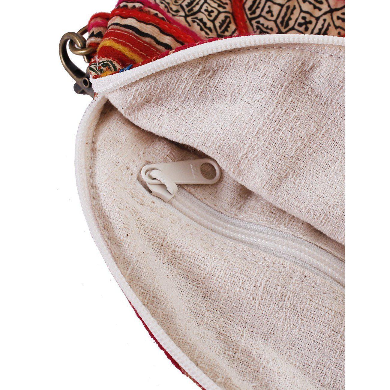 Hmong Circle Vintage Crossbody Canteen Bag - Thailand