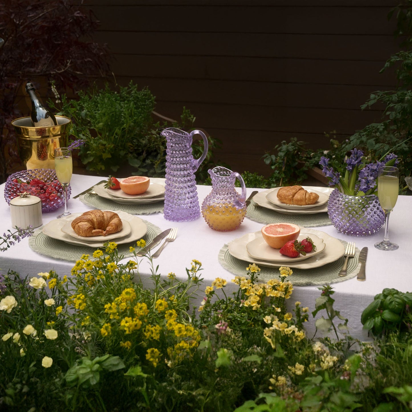 Hobnail Jug - Tall - Lilac Bloom - Osadia Concept Store